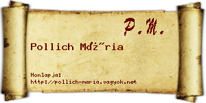 Pollich Mária névjegykártya